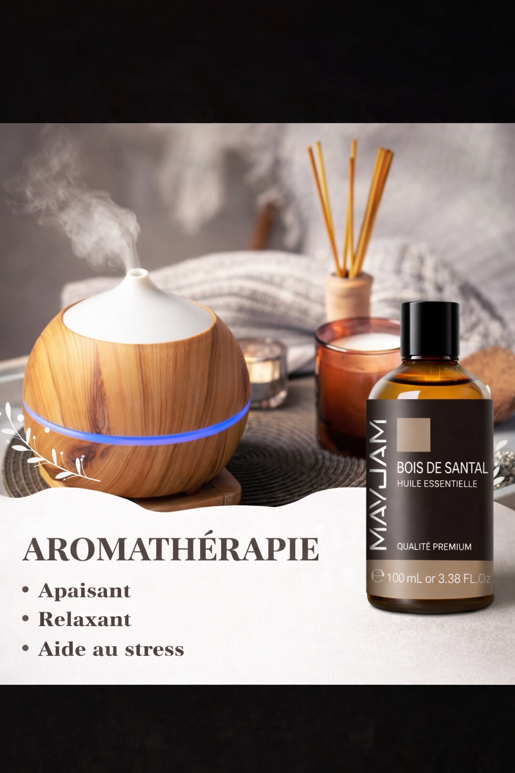Huile Essentielle MAYJAM 100 ml – Pureté naturelle pour diffusion et bien-être
